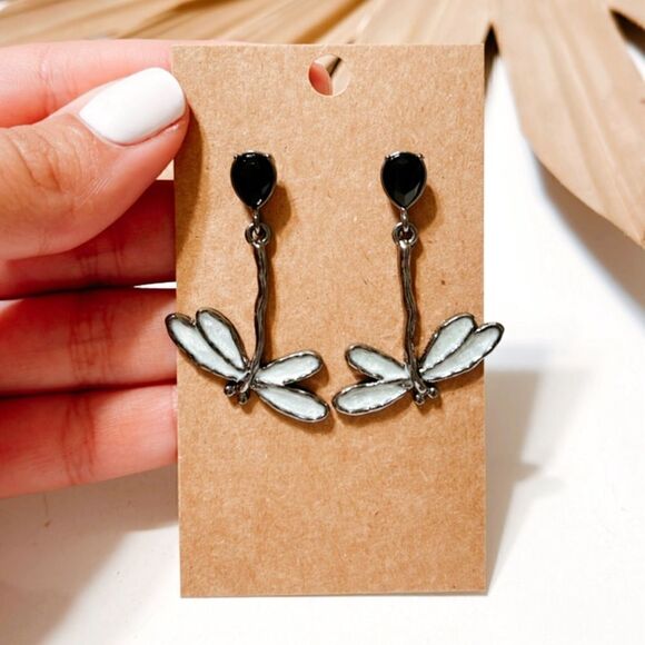 Dragonfly dangle earrings #819 - Picture 3 of 5